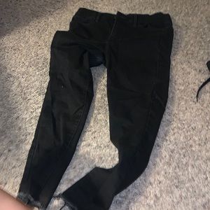 Black jeans distressed ankles